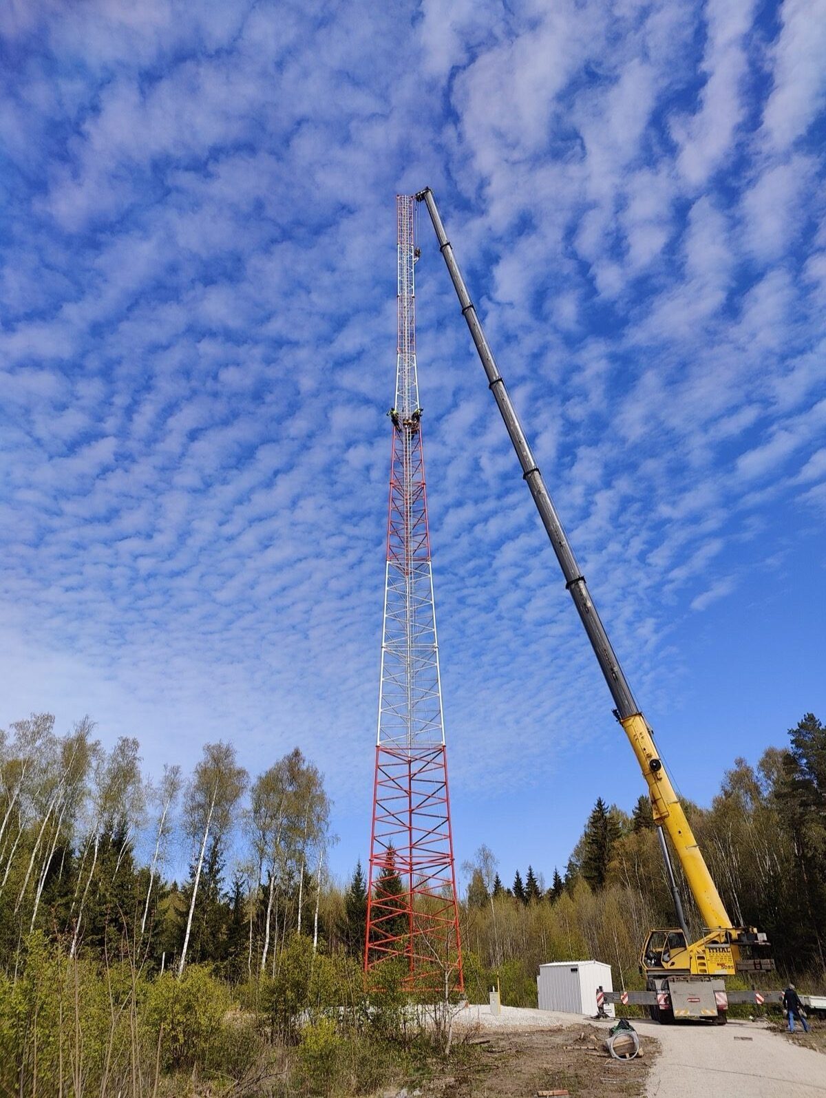 Mast construction - completed mast in Estonia